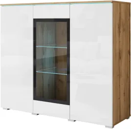 witryna-vera-highboard-120cm-dab-wotan-bialy-polysk