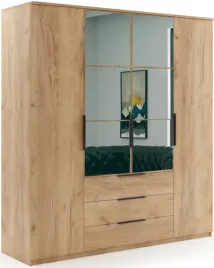 szafa-uchylna-florencja-200cm-lustro-dab-craft-zloty