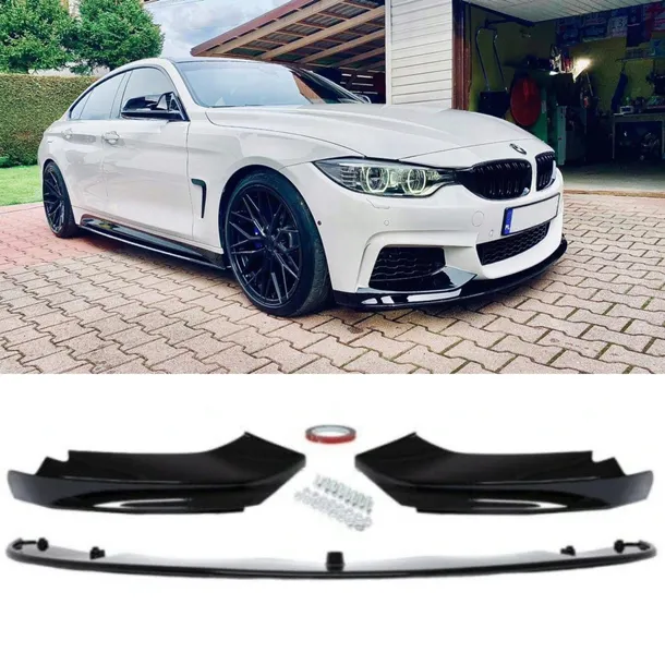 DOKŁADKA PRZEDNIEGO ZDERZAKA SPLITTER BMW F32 F36 CZARNY POŁYSK M PAKIET