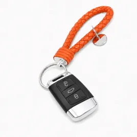 pomaranczowy-orange-brelok-do-kluczy-pleciony-skorzany-smycz-auto-prezent