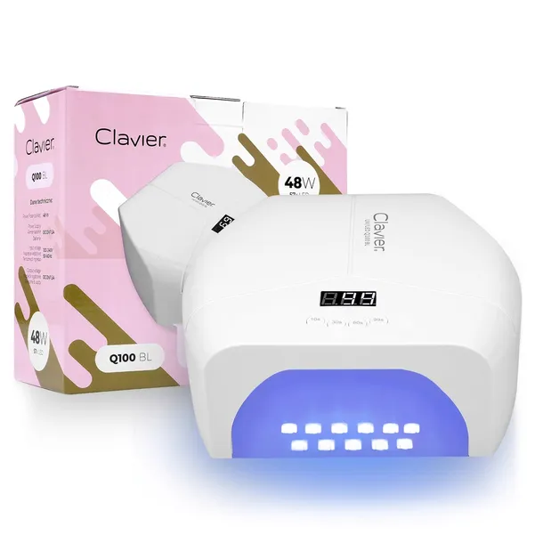 Lampa UV/LED Q100 BL Clavier, 48W biała, 57x LED, lustrzane dno Clavier