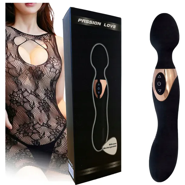 WIBRATOR DAMSKI DO ŁECHTACZKI DWUSTRONNY MASAŻER CICHY DWA SILNICZKI + BODY