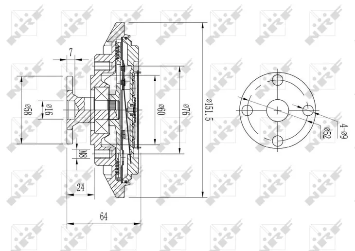 sprzeglo-wiskozowe-db-m110-producent-czesci-nrf