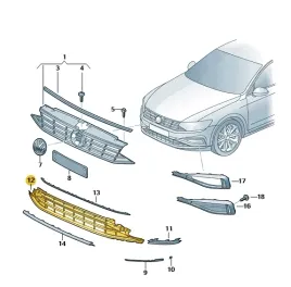 kratka-srodkowa-zderzaka-vw-passat-3g0853677aa9b9