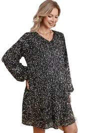 shein-czarna-cekinowa-ciazowa-sukienka-elegancka-wesele-40-42-ljd
