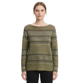 sweter-damski-sarah-pacini-zielony-w-paski-len