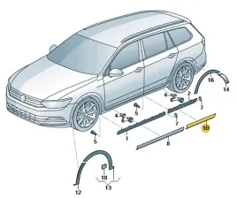 volkswagen-oe-3g0853334b-listwa-prawych-drzwi