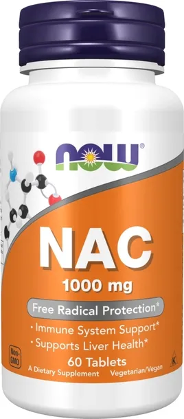 Suplement diety Now Foods NAC 1000 mg 60 tabletek