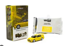 tarmac-mitsubishi-lancer-gsr-evolution-iii-yellow-w-trading-card-1-64