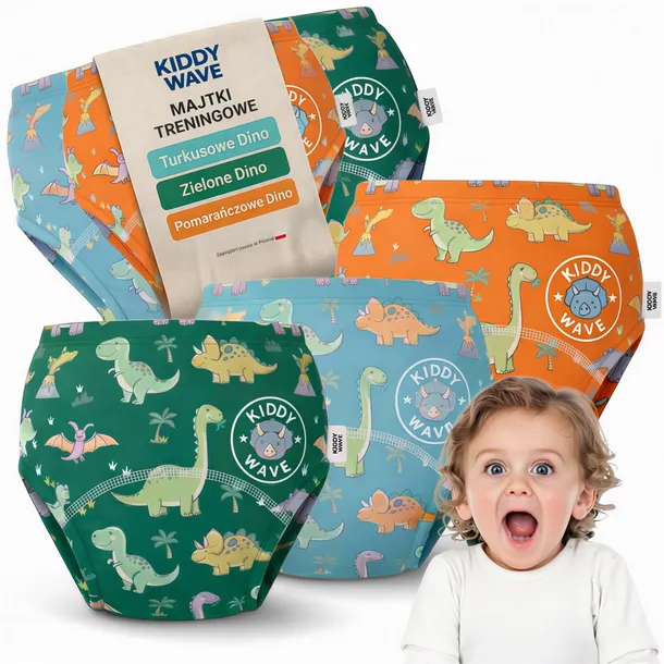 Majtki treningowe dla dzieci do nauki sikania do nocnika DINO 15-20kg