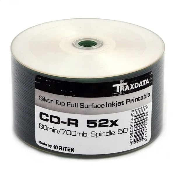 ritek-traxdata-cd-r-printable-perla-silver-szt-50