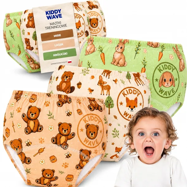 Majtki treningowe dla dzieci do nauki sikania do nocnika KIDDY WAVE 10-15kg