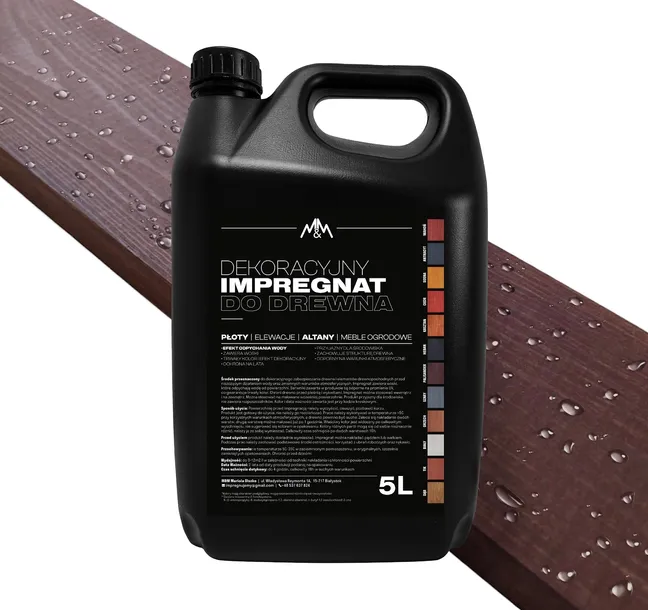 IMPREGNAT farba do drewna M&M palisander 5l Z WOSKAMI