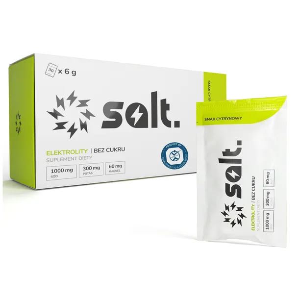 Elektrolity Bez Cukru salt. Cytrynowe Magnez Potas Sód  30 Saszetek