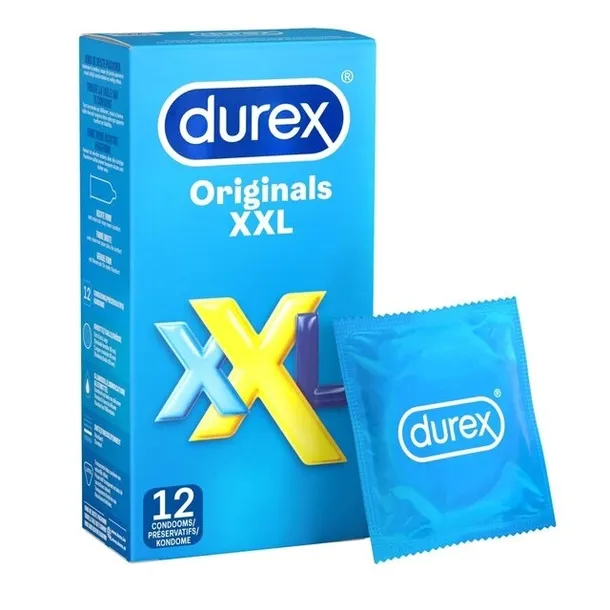 Durex Originals Xxl 12 Szt. - Prezerwatywy Anatomiczne, Duży Rozmiar