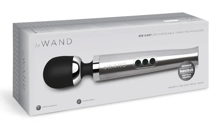 Le Wand Die Cast Masażer Akumulatorowy Srebrny 29Cm Usb Torba
