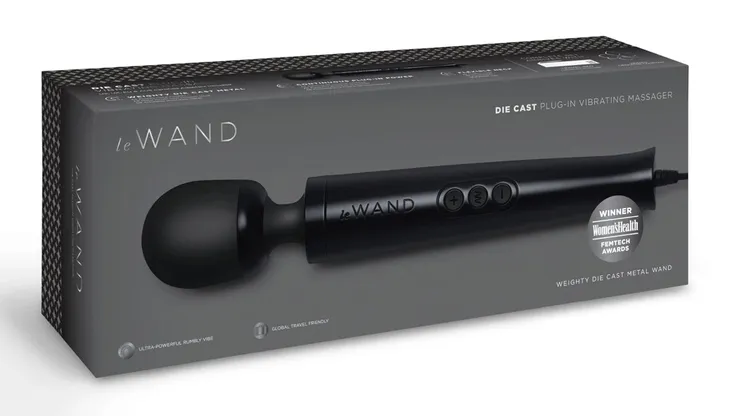 Le Wand Diecast Plug-In Black - Kompaktowy Masażer Zasilany Sieciowo