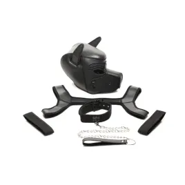 xr-brands-puppy-play-set-neoprenowy-kaptur-obroza-smycz-uprzaz