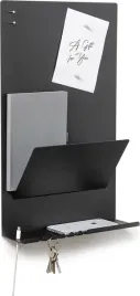 organizer-scienny-metalowy-z-polka-tablica-magnetyczna-na-klucze-czarny