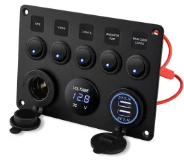 panel-gniazdo-zapalniczki-woltomierz-ladowarka-2x-usb-42a-5x-wlacznik-8w1