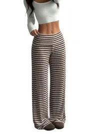 shein-spodnie-casual-proste-w-paski-brazowe-ecru-38-1kj