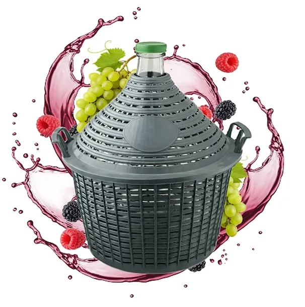Balon dama 54L gąsior w koszu plastikowym fermentor do wina miodów nalewek