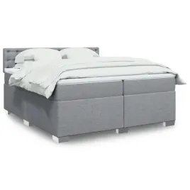 vidaxl-lozko-kontynentalne-z-materacem-jasnoszare-tkanina-200x200-cm
