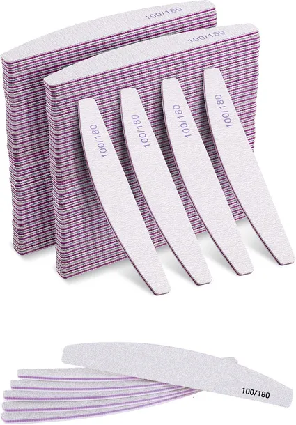 Pilniki Łódka Zebra Dwustronny Do Paznokci Manicure Pedicure 100/180 x 100