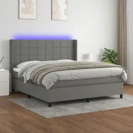 vidaxl-lozko-kontynentalne-z-materacem-ciemnoszara-tkanina-160x200cm
