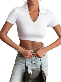 shein-bialy-krotki-bluzka-z-kolorowym-kolnierzykiem-i-rekawem-l-1jl