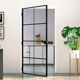 vidaxl-drzwi-wewnetrzne-czarne-102x2015-cm-szklo-i-aluminium