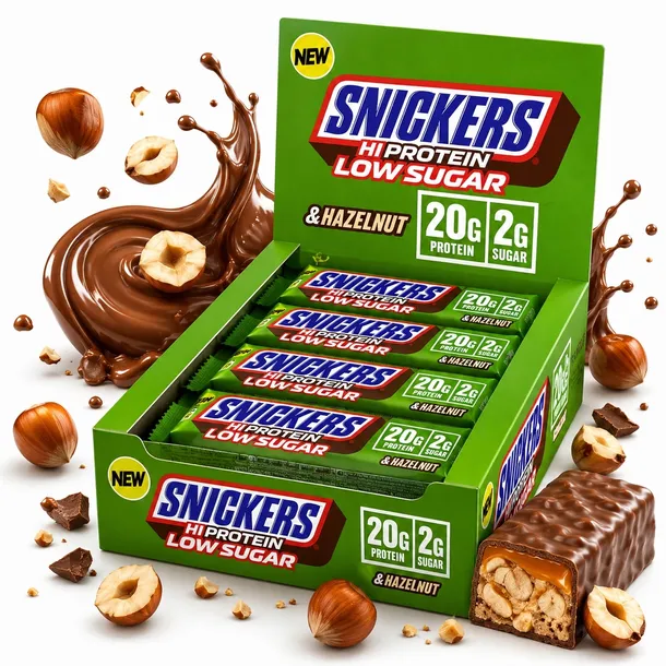 MARS Snickers Hi Protein Low Sugar 12 X57 g baton proteinowy orzech laskowy