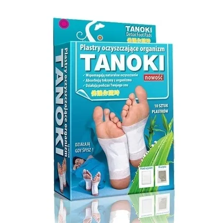 Plastry Oczyszczające TANOKI Detoks Stóp na Noc Turmalin Chitosan 10 szt.