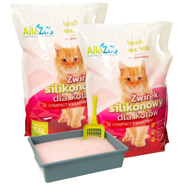 AlleZoo Żwirek Silikonowy Compact Kwiatowy 4x7,6L