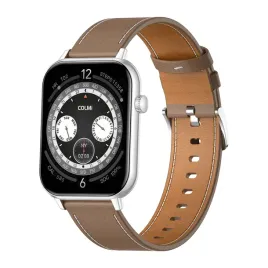 smartwatch-colmi-c28-srebrny-brazowy-skorzany-pasek