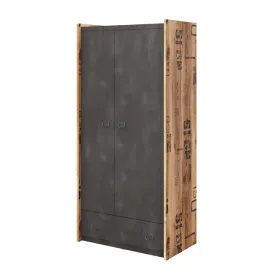 szafa-dwudrzwiowa-z-szuflada-i-polkami-drazkem-fargo-fg-02-90x191x52-cm