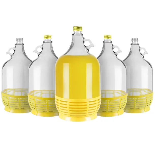 6X GĄSIOR do wina DAMA 5L W KOSZYKU Z ZAKRĘTKĄ baniak balon na wino NALEWKI