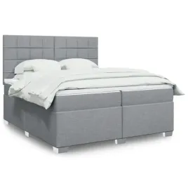 vidaxl-lozko-kontynentalne-z-materacem-jasnoszare-tkanina-200x200-cm