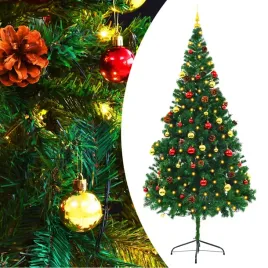 vidaxl-sztuczna-choinka-z-bombkami-i-lampkami-zielona-210-cm