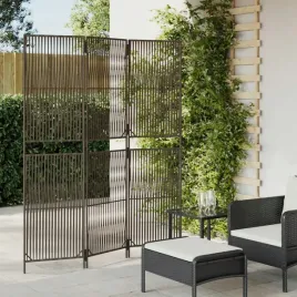vidaxl-parawan-3-panelowy-szary-polirattan