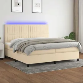 vidaxl-lozko-kontynentalne-z-materacem-kremowe-200x200-cm-tkanina