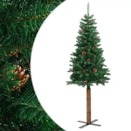 vidaxl-smukla-choinka-z-drewnem-i-szyszkami-zielona-150-cm-pvc