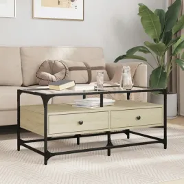 vidaxl-stolik-kawowy-ze-szklanym-blatem-dab-sonoma-985x50x45-cm