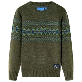 sweter-dzieciecy-z-dzianiny-khaki-92