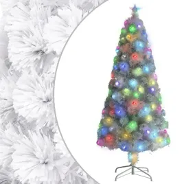 vidaxl-sztuczna-choinka-z-lampkami-biala-150-cm-wlokno-optyczne
