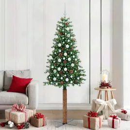 vidaxl-szczupla-choinka-zielony-210-cm-pvc-i-lite-drewno-sosnowe