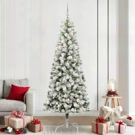 vidaxl-sztuczna-choinka-z-zawiasami-z-podstawa-zielono-bialy-240-cm