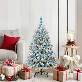vidaxl-sztuczna-choinka-z-podstawa-zielony-i-bialy-120-cm-pvc-i-metal