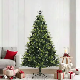 vidaxl-sztuczna-choinka-skladana-na-swieta-300-led-zielony-210-cm
