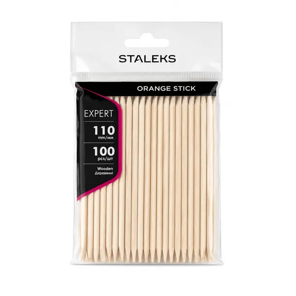STALEKS Patyczki drewniane do skórek manicure 100 sztuk 110mm